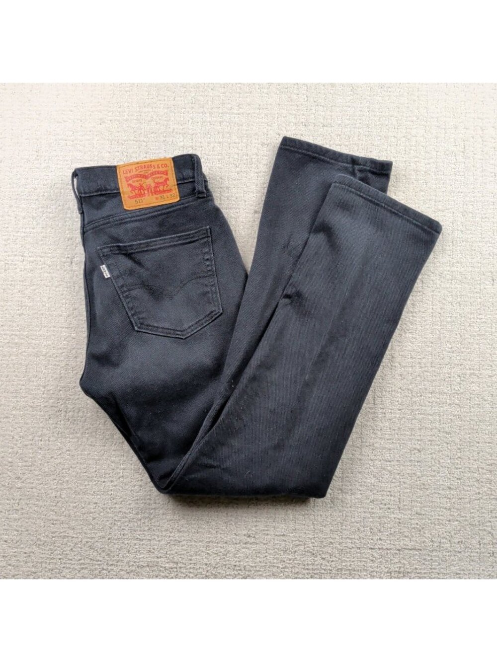 Levi’s 511 Jeans Mens Sz 31x32 Slim Fit Off-Black Faded Denim Stretch Classic